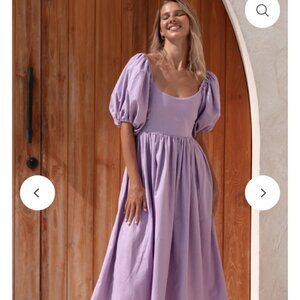 Elf Cherie Puff Sleeve Midi Dress w/ Tags - Size S